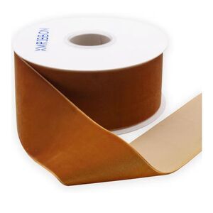 Cinta de Terciopelo Color Cobre un solo lado, Carrete de 2 pulgada por 10 Yardas